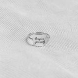 Sterling Silver Inspirational Ring Engraved with  Forgive Yourself