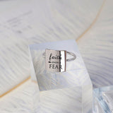 Sterling Silver Inspirational Ring Engraved with Faith over Fear