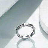 Sterling Silver Inspirational Spinner Ring Engraved With I Am Enough