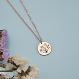 Sterling Silver Personalized Birth Flower Bouquet Pendant Necklace