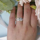 Sterling Silver Personalized Birth Flower Ring