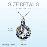 Sterling Silver Circle Crystal Eagle Urn Necklace for Ashes