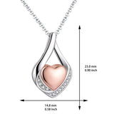 Cremation Jewelry 925 Sterling Silver Teardrop Urn Necklace For Ashes Heart Shape Memorial Keepsake Pendant For Ashes