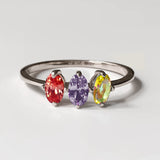 Sterling Silver Personalized Birthstone Ring