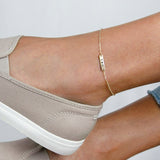 Sterling Silver Personalized Engraved Single Layer Anklet