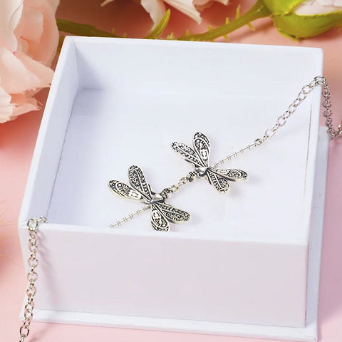 Sterling Silver Dragonfly Single Layer Anklet