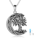 Urn Necklace for Ashes Sterling Silver Tree of Life Cremation Jewelry for Ashes Heart Abalone Shell Memory Jewelry for Women