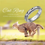 Sterling Silver Cat Pet Paw Turtle Bunny Cross faith heart Stress Relieving Spinner Ring