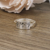 925 Sterling Silver Birth Month Flower Ring Personalized Flowers Ring For Her Mother's Day Gift