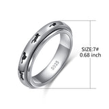 Sterling Silver Cat Pet Paw Turtle Bunny Cross faith heart Stress Relieving Spinner Ring