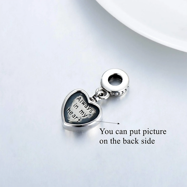 Personalized Photo Charm Fit Pandora Bracelet Necklace Custom