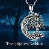 Urn Necklace for Ashes Sterling Silver Tree of Life Cremation Jewelry for Ashes Heart Abalone Shell Memory Jewelry for Women