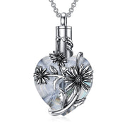 Birth Flower Crystal Cremation Jewelry for Ashes 925 Sterling Silver Birthstone Urn Necklace Memorial Jewelry for Women