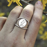 Sterling Silver Red Cardinal Bird Ring "Our Love Never Dies" Gifts for Women Mom