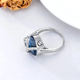 925 Sterling Silver I Love You Forever Heart Cremation Ring Holds Loved One's Ashes Heart Crystal Urn Ring for Ashes for Women