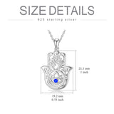 925 Sterling Silver Hand of Fatima Necklace Elephant Hamsa Necklace Evil Eye Hamsa Necklace