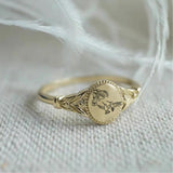 Sterling Silver Hummingbird Ring Bird and Flower Ring Bird Ring