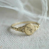 Sterling Silver Hummingbird Ring Bird and Flower Ring Bird Ring