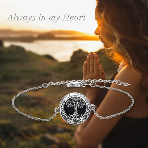 Sterling Silver Tree of Life Urn Bracelet for Ashes