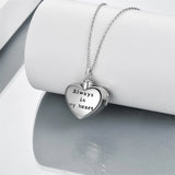 Sterling Silver Heart Crystal Rose Locket Urn Necklace for Ashes