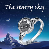 Sterling Silver Moon and Star Urn Ring for Ashes