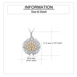 Sterling Silver Sunflower Pendant Necklace with Engraved Message