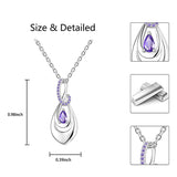 925 Sterling Silver Ash Necklace Crystal Teardrop CZ Keepsake Pendant Infinity Urn Necklace for Ashes Cremation Jewelry