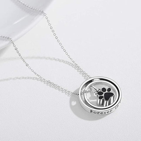 Sterling Silver Sunflower Rose Dog Paw Tree of life Urn Necklace for Ashes