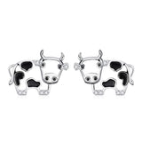 Sterling Silver Cow Stud Earrings