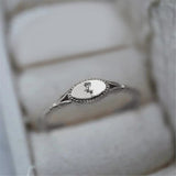 Sterling Silver Personalized Birth Month Flower Nature Ring