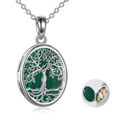 Sterling Silver Tree of Life Locket Pendant Necklace