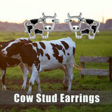 Sterling Silver Cow Stud Earrings