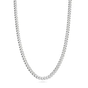 Stainless Steel 3.5mm Diamond Cut Link Curb Chain Necklace for Women Men