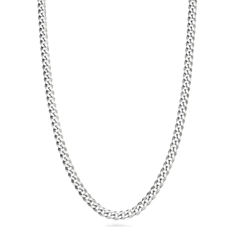 Stainless Steel 3.0mm Diamond Cut Link Curb Chain Necklace for Women Men