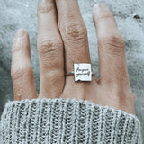 925 Sterling Silver Inspirational Ring Forgive Yourself Personailzed Ring