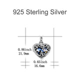 Sterling Silver Heart Crystal Rose Locket Urn Necklace for Ashes