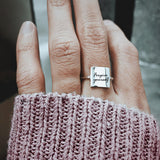 Sterling Silver Inspirational Ring Engraved with  Forgive Yourself