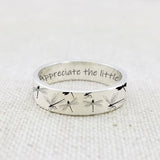 Sterling Silver Dragonfly Animal Ring With Engraved Appreciate The Little Things