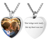 Sterling Silver Personalized Photo Heart Urn Necklace for Ashes