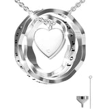 Sterling Silver Heart Urn Necklace For Ashes With Engraved