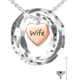 Sterling Silver Heart Urn Necklace For Ashes With Engraved