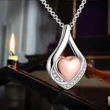 Sterling Silver Heart Shape TearDangle Urn Necklace for Ashes