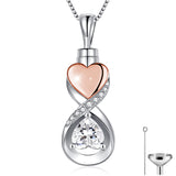 Sterling Silver Infinity Heart Urn Necklace for Ashes