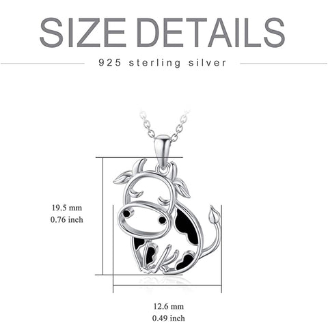 Sterling Silver Cow Pendant Necklace