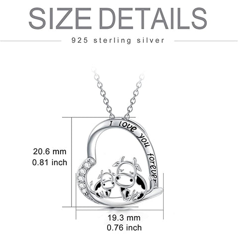 Sterling Silver Cow Pendant Necklace