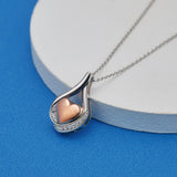 Sterling Silver Heart Shape TearDangle Urn Necklace for Ashes