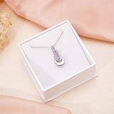 925 Sterling Silver Ash Necklace Crystal Teardrop CZ Keepsake Pendant Infinity Urn Necklace for Ashes Cremation Jewelry