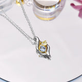 925 Silver Personalized Birthstone Pendant With Heart Necklace Gift for Women Girlfriend