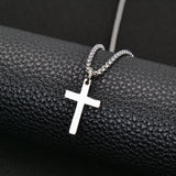 Cross Necklace for Men Mens Necklace Small  Cross Pendant Gift for Men Brother Father's Day Gift