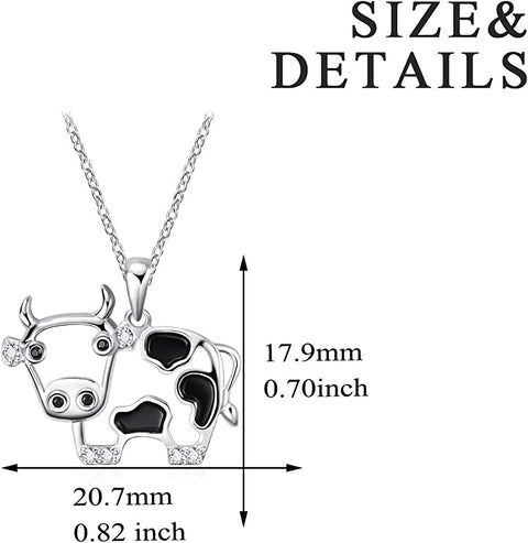 Sterling Silver Cow Pendant Necklace